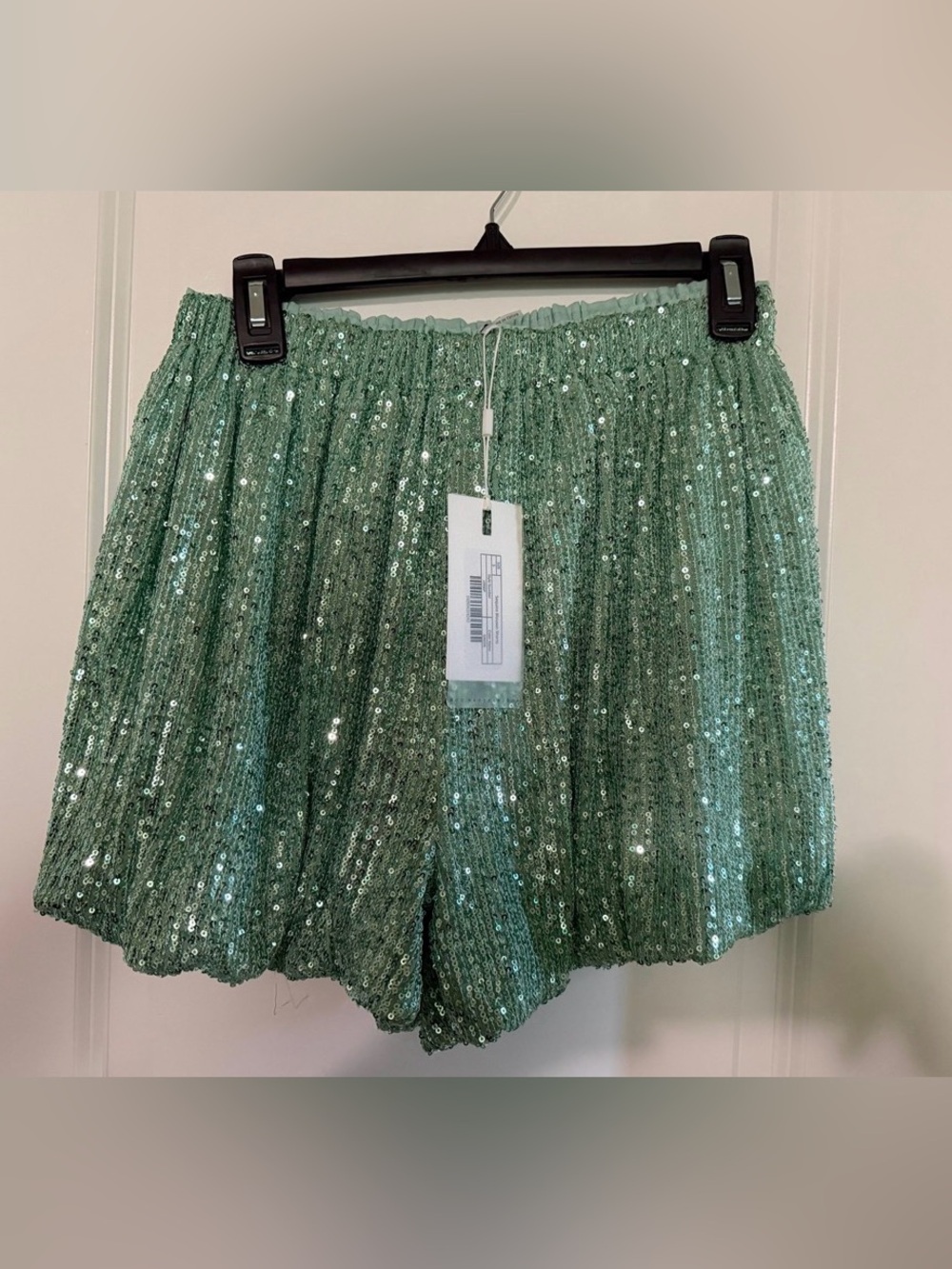 Endless Rose Mint Green Sequin Shorts